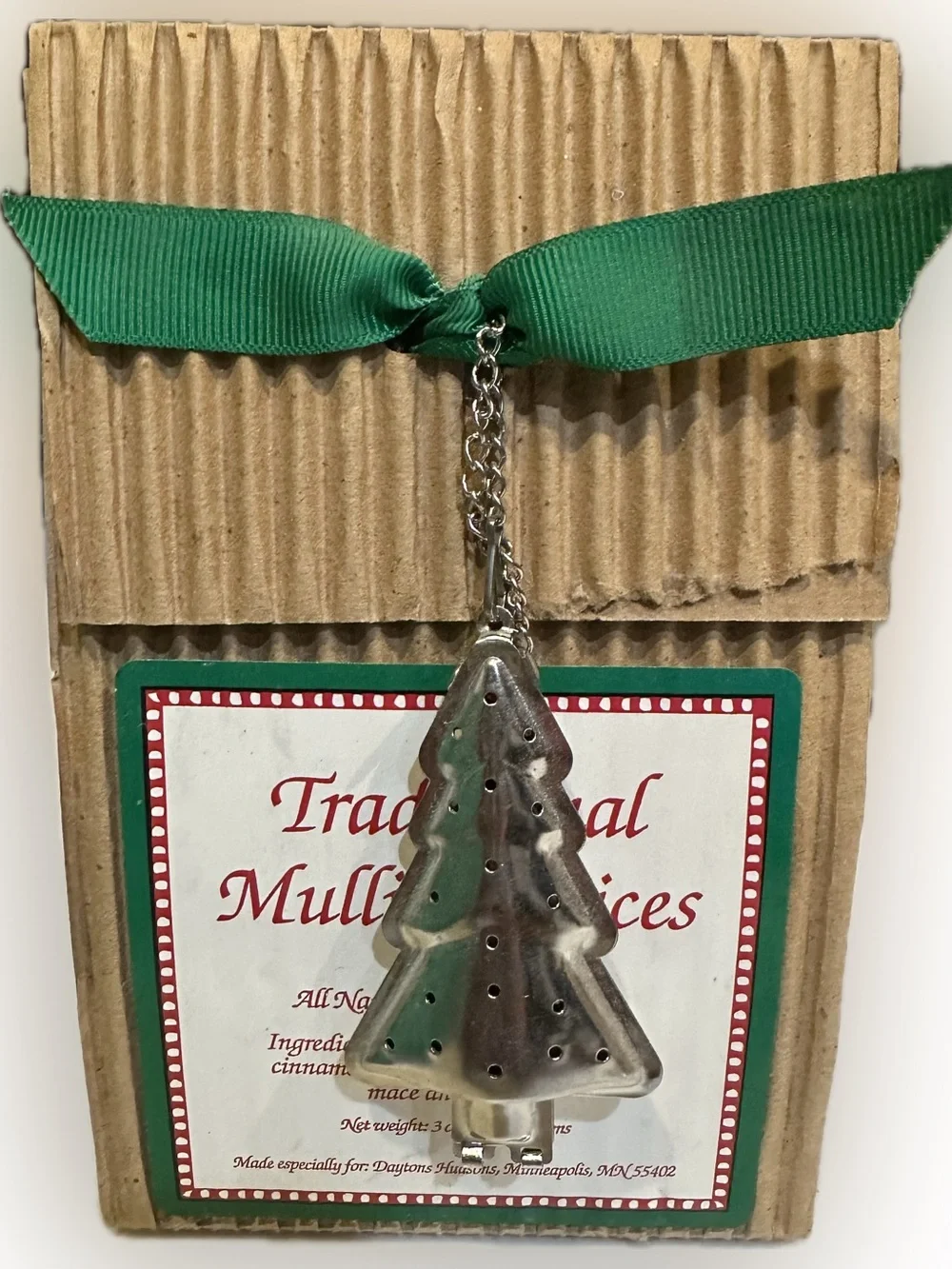 VTG TRADITIONAL MULLING SPICES STAINLESS CHRISTMAS TREE TEA SPICE INFUSER CIDER